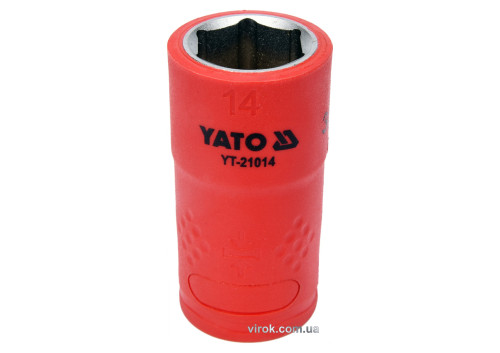 Головка торцевая шестигранная диэлектрическая YATO 3/8" М14 х 45/28 мм VDE до 1000 В