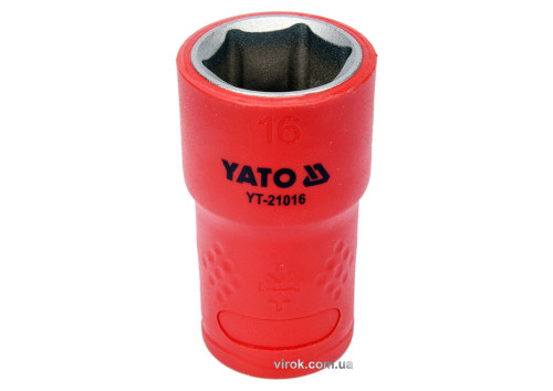Головка торцевая шестигранная диэлектрическая YATO 3/8" М16 х 45/28 мм VDE до 1000 В