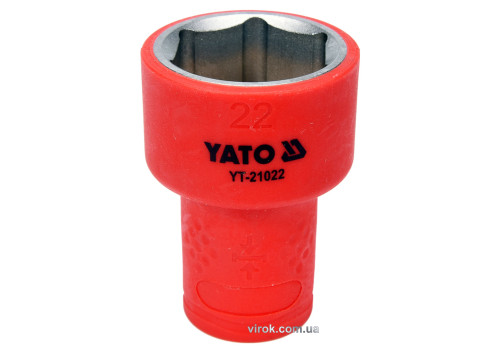 Головка торцевая шестигранная диэлектрическая YATO 3/8" М22 х 47/30 мм VDE до 1000 В