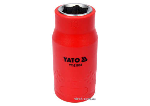Головка торцевая шестигранная диэлектрическая YATO 1/2" М13 х 55/38 мм VDE до 1000 В