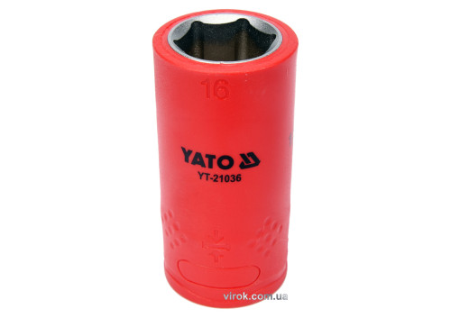Головка торцевая шестигранная диэлектрическая YATO 1/2" М16 х 55/38 мм VDE до 1000 В