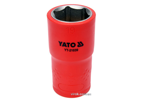 Головка торцевая шестигранная диэлектрическая YATO 1/2" М19 х 55/38 мм VDE до 1000 В