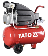 Компрессор сетевой YATO 230 В, 1,5 кВт, давление ≤ 8 Bar, под. воздух- 150 л / мин, ресивер- 24 л