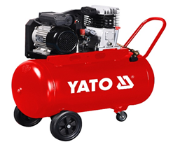 Компрессор сетевой профессиональный YATO 230 В, 2.2 кВт, давление ≤ 8 Bar, под.воздух-199 л / мин, ресивер-100 л