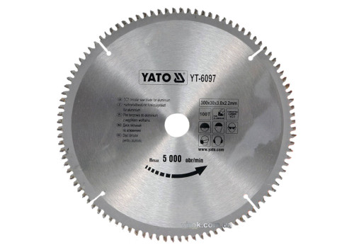 Диск пильный по алюминию YATO 300 х 30 х 3.0 x 2.2 мм 100 зубцов R.P.M до 5000 1/мин