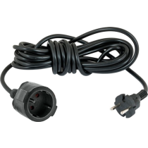 Подовжувач мережевий VIROK: l= 10 м, з 1 гніздом без заземлення, чорний(садовий)