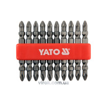 Насадка отверточная двусторонняя YATO 1/4" крестовая РН2 х 65 мм 10 шт