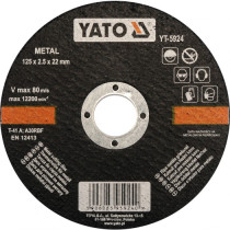 Диск отрезной по металлу YATO Ø=125 х 22 х 2.5 мм