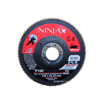 Круг лепестковый шлифовальный NINJA Zirconium TM VIROK Т27 125х22 мм Р100 Al Inox Steel