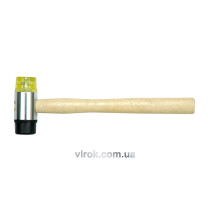 Молоток резиновый и пластиковый VOREL с деревянной ручкой 35 мм 300 г