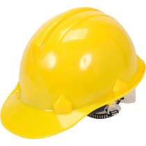 Каска для захисту голови VOREL жовта з матеріалу HDPE