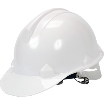 Каска для захисту голови VOREL біла з матеріалу HDPE