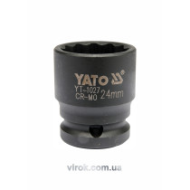 Головка торцевая ударна двенадцатигранная для ступиц YATO 1/2" М24 х 39 мм