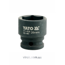 Головка торцевая ударная шестигранная YATO 1/2" М26 х 43 мм
