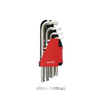 Набор ключей шестигранных Г-образных с шаром YATO М2-12 мм 10 шт