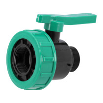 Кран кульовий до водяних пластикових труб  Ø= 3/2" Х 3/2" F/M-різьб FLO з поліпроп, для тиску 16Bar 