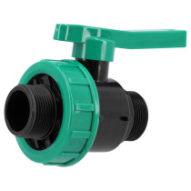 Кран кульовий до водяних пластикових труб  Ø= 5/4" Х 5/4" M/M-різьб FLO з поліпроп, для тиску 16Bar