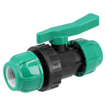 Кран кульовий до водяних пластикових труб  Ø= 32 мм FLO з поліпропілену, для тиску 16 Bar [30/60]