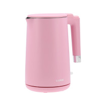 Електрочайник з термостатом з нержавіючої сталі LUND 1,5 л, розовий, 2200 Вт, живл від мережі 230 В