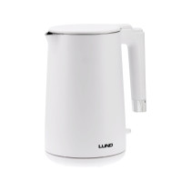 Електрочайник з термостатом з нержавіючої сталі LUND 1,5 л білий, 2200 Вт, живлення від мережі 230 В