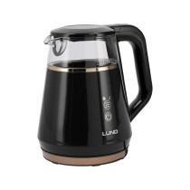 Електрочайник з термостатом з боросилікатного скла і ПП LUND 1 л, 2100 Вт, живл від мережі 230 В [8]