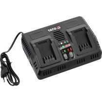 Зарядний пристрій розумний з охолодж YATO для акумул Li-Ion 18 В, 4,5 А, 2 терміна, від мережі 230 B