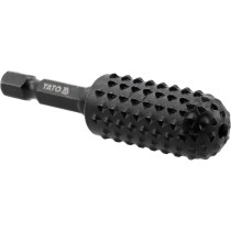 Фреза рашпільна циліндрична по дереву YATO Ø= 16 мм, l= 65 мм, 6-гран. шпиндель 1/4" з вуглец сталі