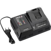 Зарядний пристрій розумний з охолодженням швидк YATO для акумул. Li-Ion 18 В, 12 А від мережі 230 B