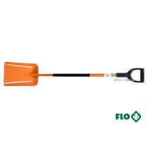 Лопата совковая трапециевидная FLO металлическая основа HRC 45 пластиковая ручка