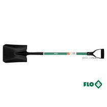 Лопата совкова трапециевидная FLO 22.5 x 29 x 120 см стальная основа стекловолоконная ручка