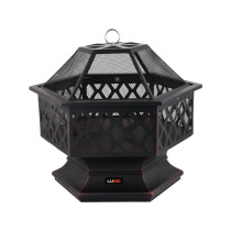 Кошик для вогнища сталевий декоративний LUND 70х 60х 63 см, з решітчатою кришкою [1]