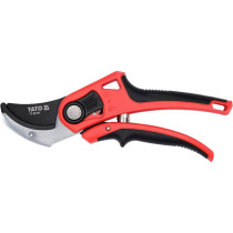 Сікатор з округленими лезами з ковадлом YATO: з регуляц. розводу лез до гілок Ø= 12/20 мм, L= 208 мм