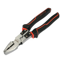 Плоскогубці комбіновані з функцією обробки провідників YATO l= 220 мм, ізольвані ручки [5/50]