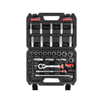 Набір головок торцевих і викруткових насадок YATO : квадрат 1/2", 1/4" з інструментами, 60 елем. [4]