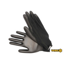 Перчатки рабочие черные VOREL полиэстер покрытый полиуретаном размер 10