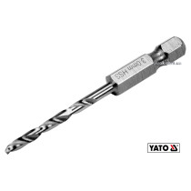 Сверло по металлу YATO 3 x 61/31 мм HEX-1/4" HSS 6542 для нержавеющей конструктивной легированной стали