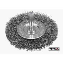 Щетка дисковая зачистная из нержавеющей стали для дрели YATO Ø75 мм 4500 об/мин с хвостовиком Ø6 мм