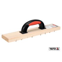 Терка для снятия штукатурки деревянная с мелкими зубцами YATO 405 х 84 мм пластиковая ручка