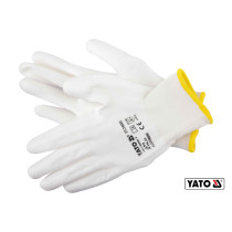 Перчатки рабочие нейлоновые белые YATO размер 9