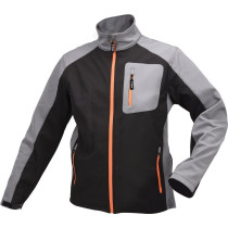 Куртка робоча SOFTSHELL YATO розмір XL, чорно-сіра, 3 кишені, 96% поліестер і 4% спандекс