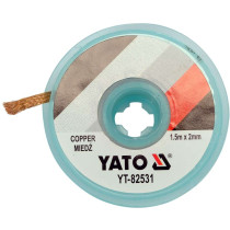 Стрічка плетена з міді для очищення від припою YATO, l= 1,5 м, W= 2 мм в котушці в корпусі