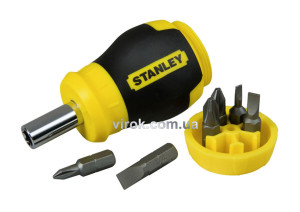 Отвертка STANLEY "Multibit Stubby" с насадками 6 шт