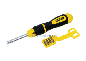 Отвертка реверсивная STANLEY "Multibit" с насадками 10 шт