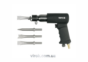 Молоток пневматический YATO 1/4" 10 мм 3200 уд/мин 560 л/мин + насадки