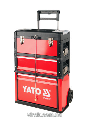 Ящик-тележка для инструментлв на колесах YATO с 3 секциями