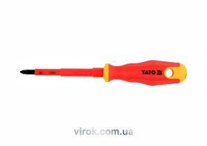 Отвертка диэлектрическая крестовая YATO PZ2 x 100 мм VDE до 1000 В