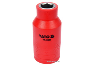 Головка торцевая шестигранная диэлектрическая YATO 1/2" М10 х 55/38 мм VDE до 1000 В