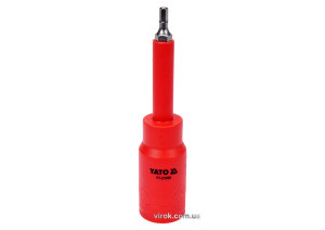 Головка торцевая диэлектрическая с отверточной насадкой HEX YATO 1/2" H4 x 120 мм VDE до 1000 В