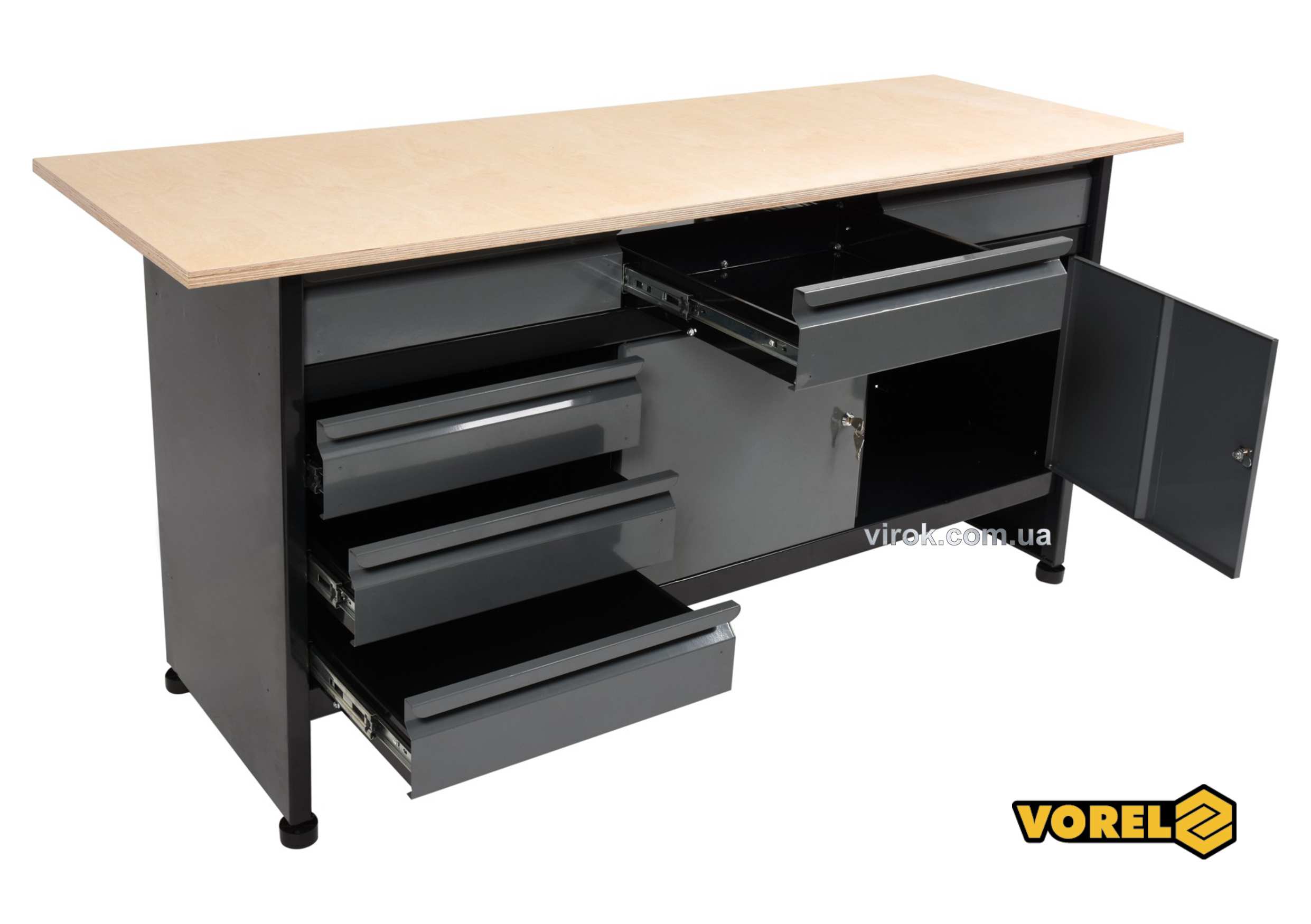 VORDVEN ブラックメタル　blackl Купить Стол для мастерской VOREL 1700 х 600 х 840 мм 6 ящиков с