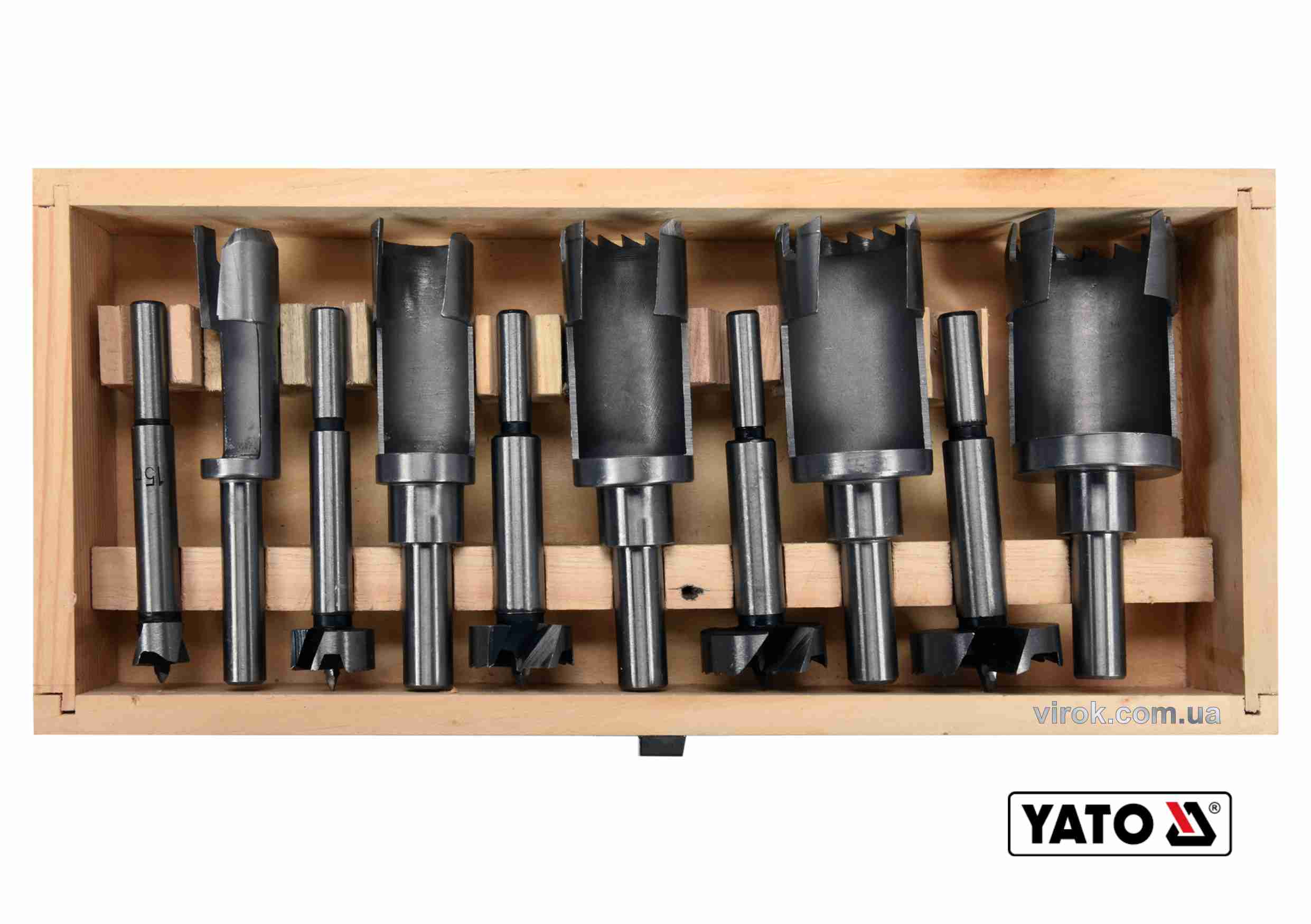 Купить Набор сверл по дереву: коронки и фрезы YATO 15-35 мм 110/90